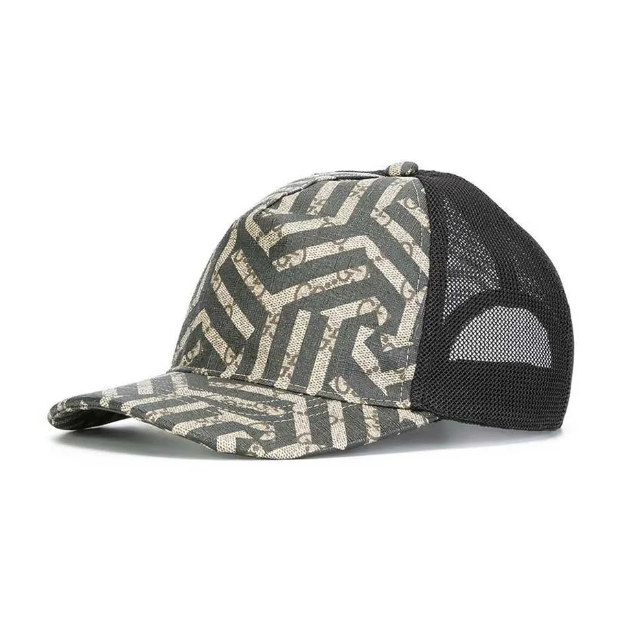 Mũ nón Gucci Mũ lưỡi trai - Mũ Gucci Caleido Baseball Cap XFCR601460 Màu Đen - Be Size M - Vua Hàng Hiệu