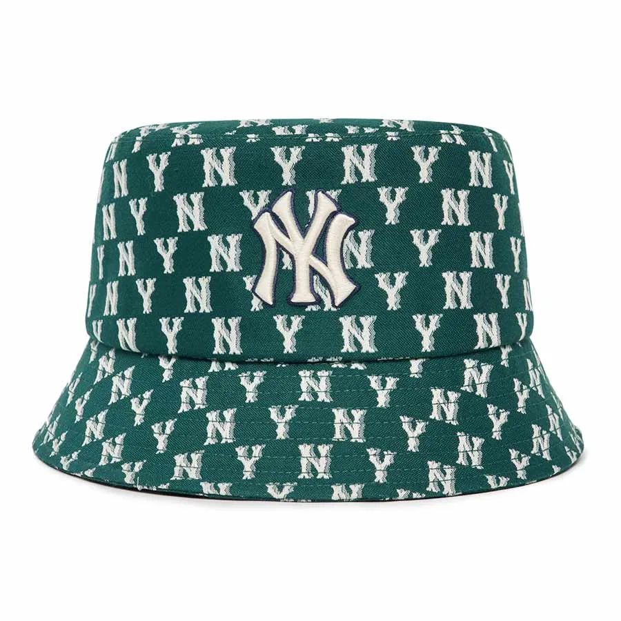 Mũ MLB Monogram New York Yankees Bucket 3AHTFF02N-50GND Màu Xanh Green Size 57