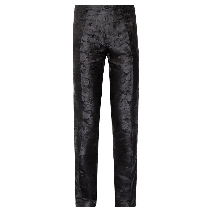 Dolce & Gabbana Quần dài - Quần Dài Nam Dolce & Gabbana D&G - Slim-Fit Silk-Jacquard Trousers Black Màu Đen - Vua Hàng Hiệu