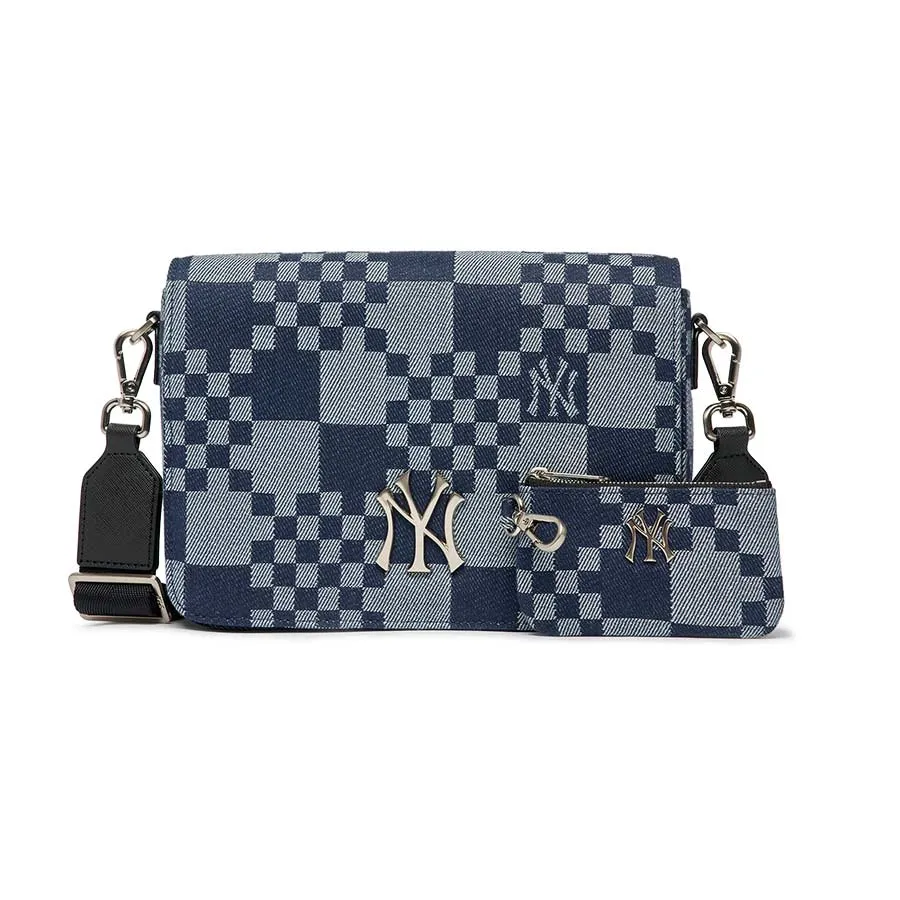 Túi xách Cotton / Polyester - Túi Đeo Chéo MLB Caro Jacquard Crossbody New York Yankees 3ACRM062N-50NYD Màu Xanh - Vua Hàng Hiệu