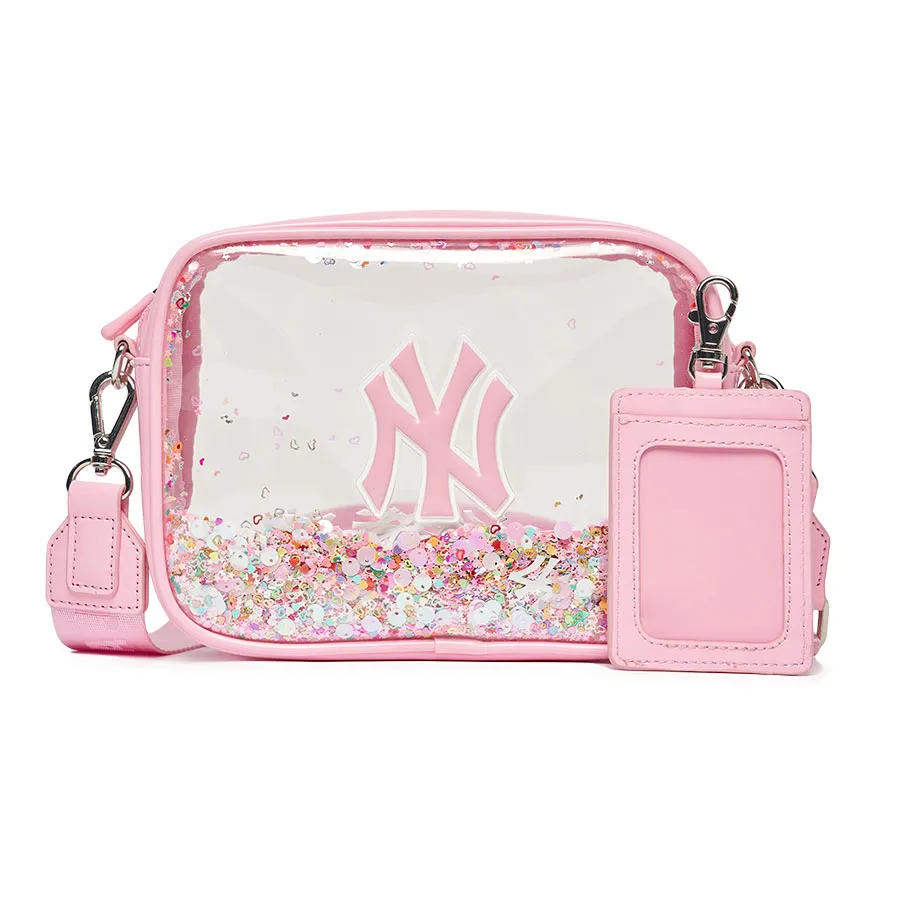 MLB Polyurethane, Polyester, Cotton - Túi Đeo Chéo Trẻ Em MLB Like Glitter Camera Bag New York Yankees 7FCRL012N-50PKS Màu Hồng - Vua Hàng Hiệu