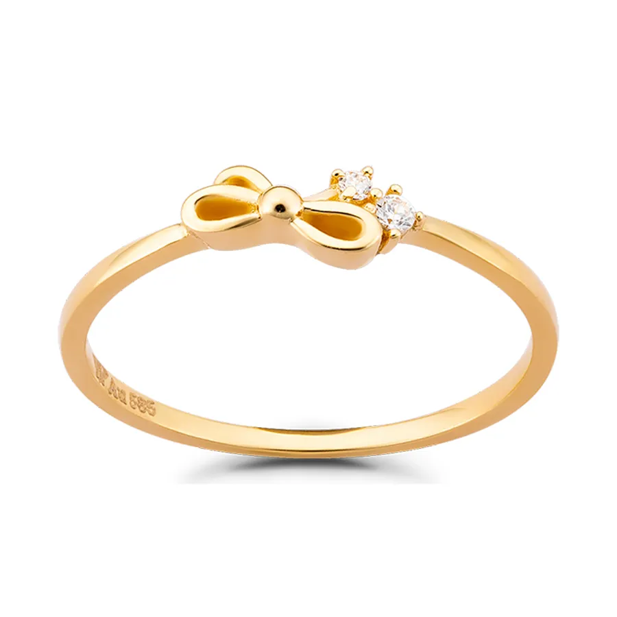 Huy Thanh Jewelry - Nhẫn Huy Thanh Jewelry NLF 406 - 14K - Đá Cubic Zirconia Màu Vàng Gold - Vua Hàng Hiệu