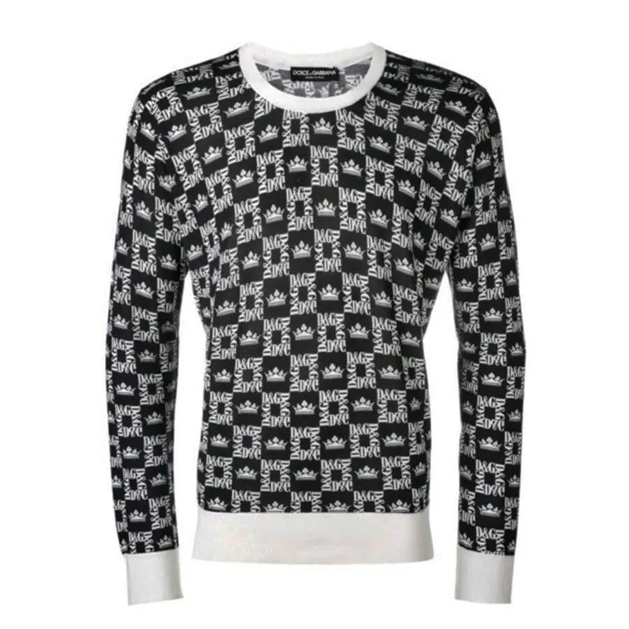 Mua Áo Len Dolce & Gabbana Logo-Grid Print Black Sweatshirt Màu Đen Trắng -  Dolce & Gabbana - Mua tại Vua Hàng Hiệu h058673