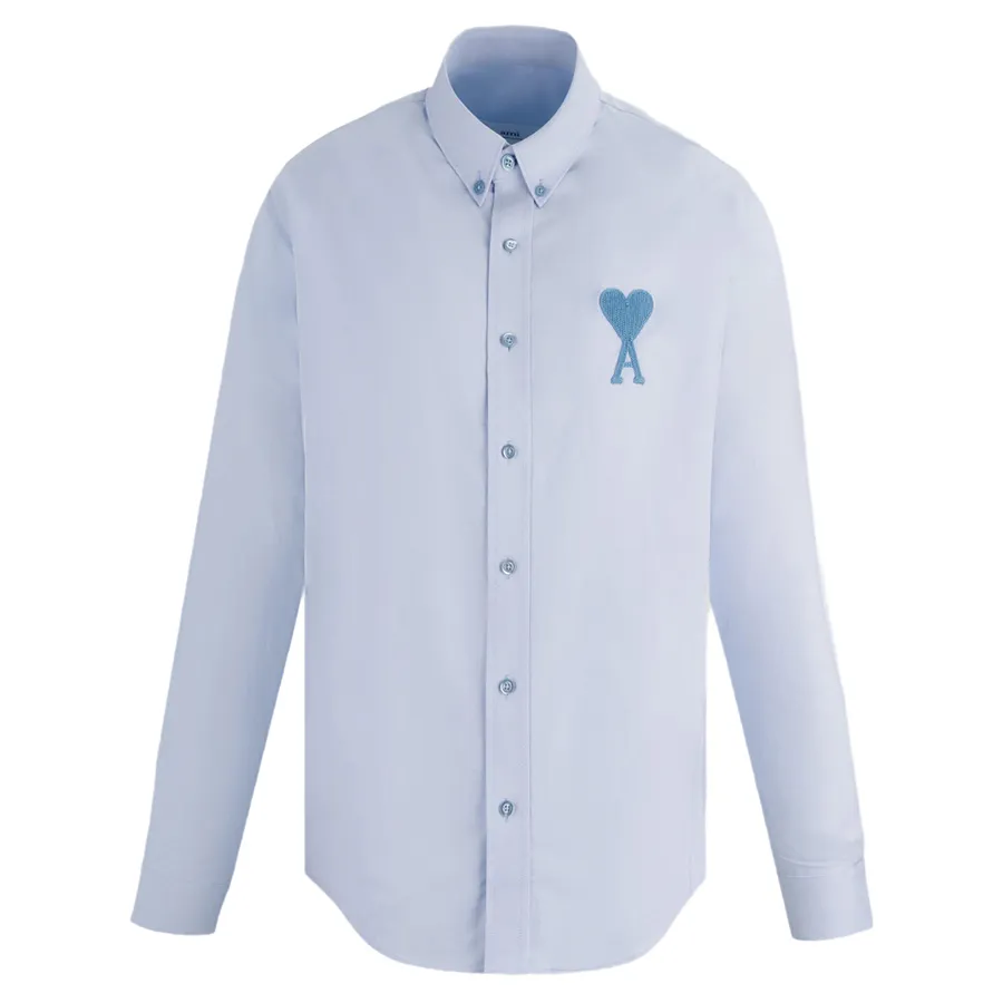 Ami - Áo Sơ Mi Ami Alexandre Mattiussi Blue Ami De Coeur Shirt HSH124.480 Màu Xanh - Vua Hàng Hiệu