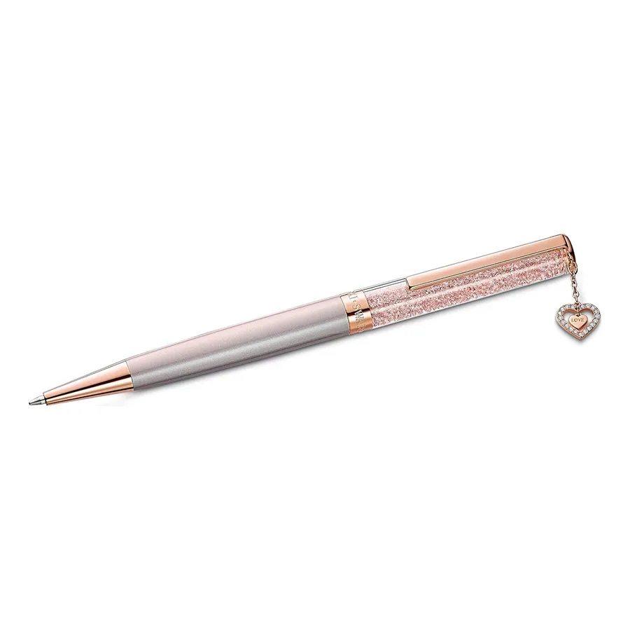 Bút Ký Unisex Swarovski Crystalline Ballpoint Pen Heart, Pink, Rose Gold-Tone Plated 5527536 Màu Vàng Hồng