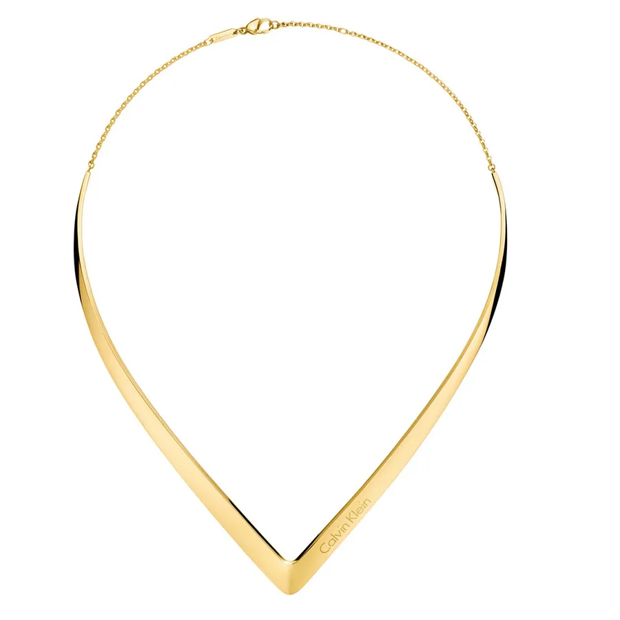 Trang sức Calvin Klein - Dây Chuyền Calvin Klein CK Outline Choker KJ6VJJ100100 Màu Vàng Gold - Vua Hàng Hiệu