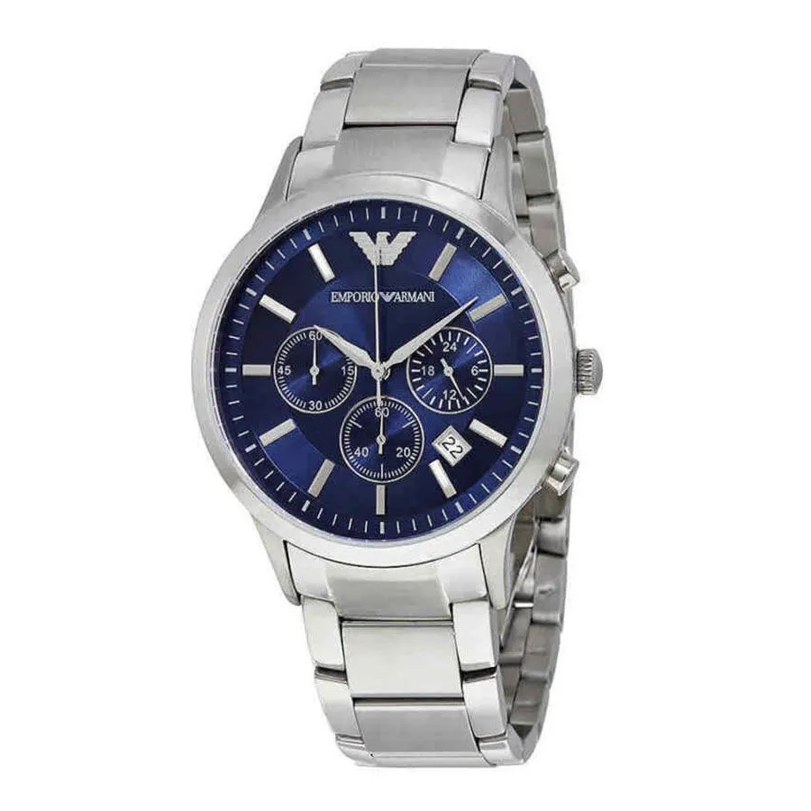 Introducir 47+ imagen emporio armani blue dial watch