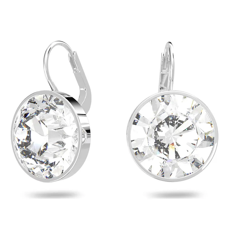 Khuyên Tai Swarovski Bella Drop Earringsround Cut, Small, White, Rhodium Plated 5085608 Màu Trắng