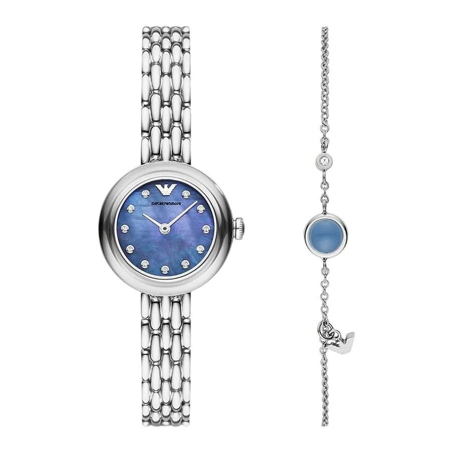 Order Set Đồng Hồ Nữ Emporio Armani Rosa Quartz Crystal Blue Dial Ladies  Watch AR80051 Màu Xanh - Emporio Armani - Đặt mua hàng Mỹ, Jomashop online