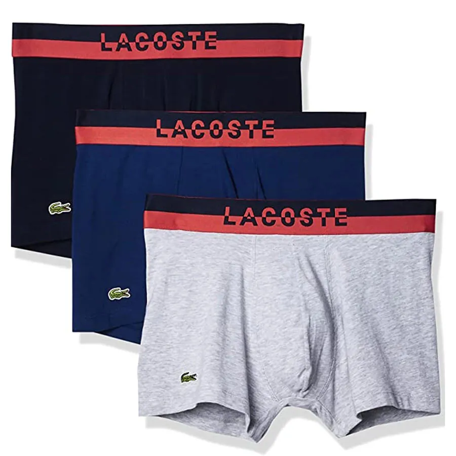 Thời trang Nhiều màu - Set Quần Lót Lacoste Boxer 5H3388-51-RTB (3 Chiếc) Size S - Vua Hàng Hiệu