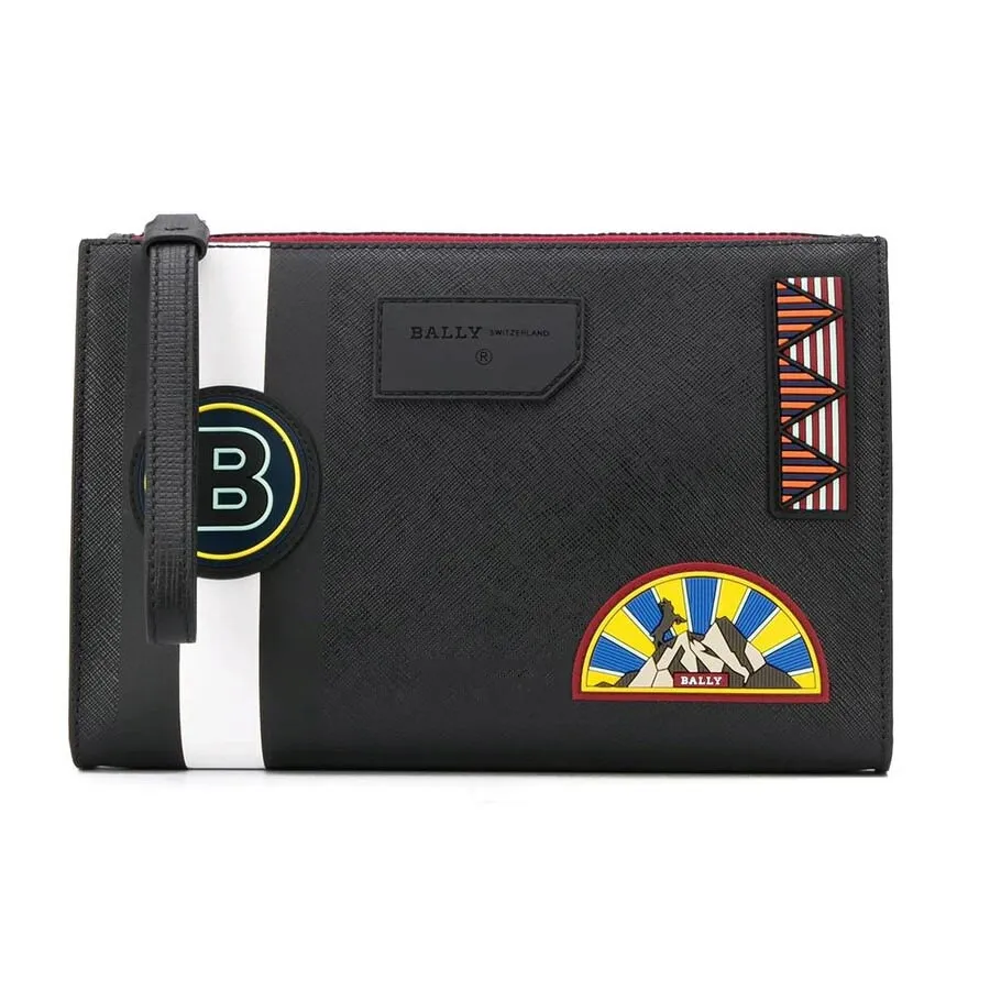 Bally - Túi Cầm Tay Bally Men's Skid Coated Canvas Clutch in Black Màu Đen - Vua Hàng Hiệu