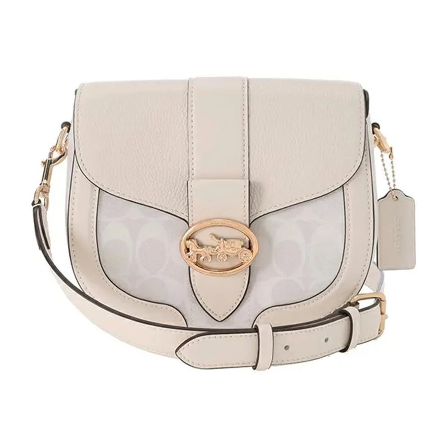 Túi xách Coach Trắng kem - Túi Đeo Chéo Coach Georgie Saddle Bag In Signature Canvas C2806 Màu Trắng Kem - Vua Hàng Hiệu