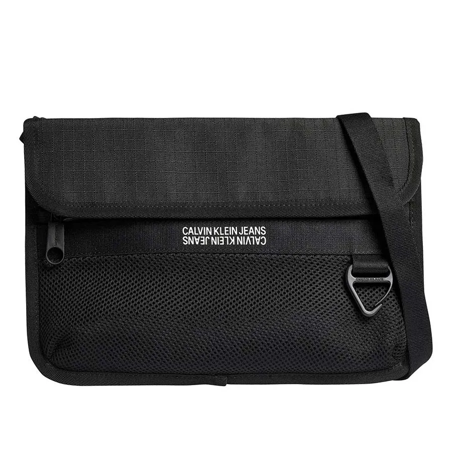 Túi xách Calvin Klein - Túi Đeo Chéo Nam Calvin Klein CK Front Logo Shoulder Bag K50K507587 Màu Đen - Vua Hàng Hiệu
