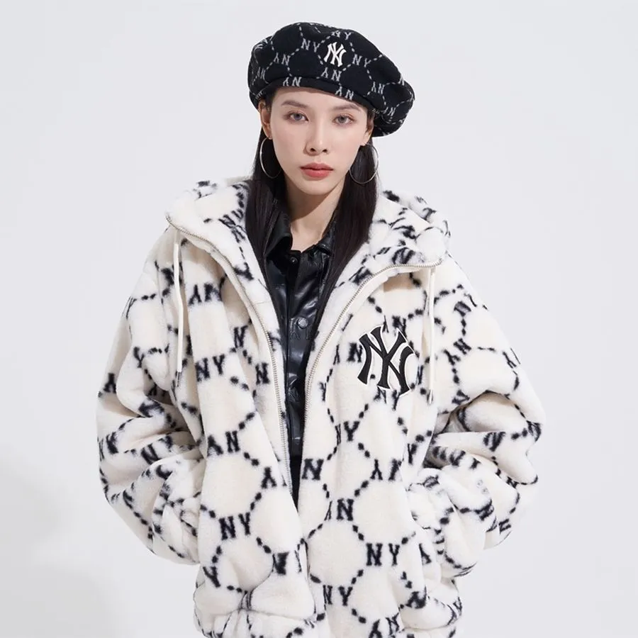 ☆人気☆【MLB】☆DIA MONOGRAM JQD HOOD FUR  MID PADDING ☆人気☆【MLB】☆DIA MONOGRAM JQD HOOD FUR GOOSE MID PADDING