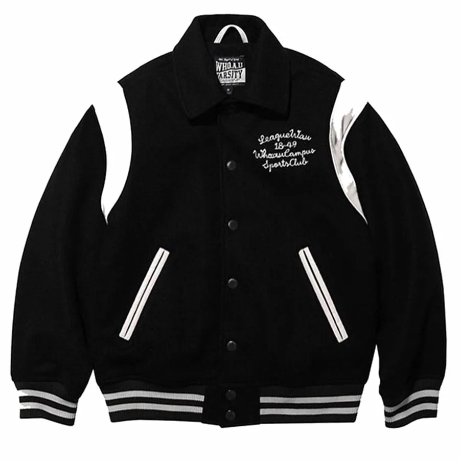 Áo Bomber WHOAU Vasity Studded Street Style Plain Logo Souvenir Jackets ...