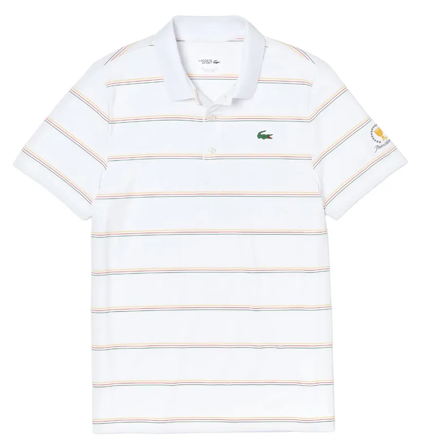 Áo Polo Lacoste Men's Presidents Cup Multi-Stripe Breathable Jersey Golf  Polo DH0436 3AE Màu Trắng Size M