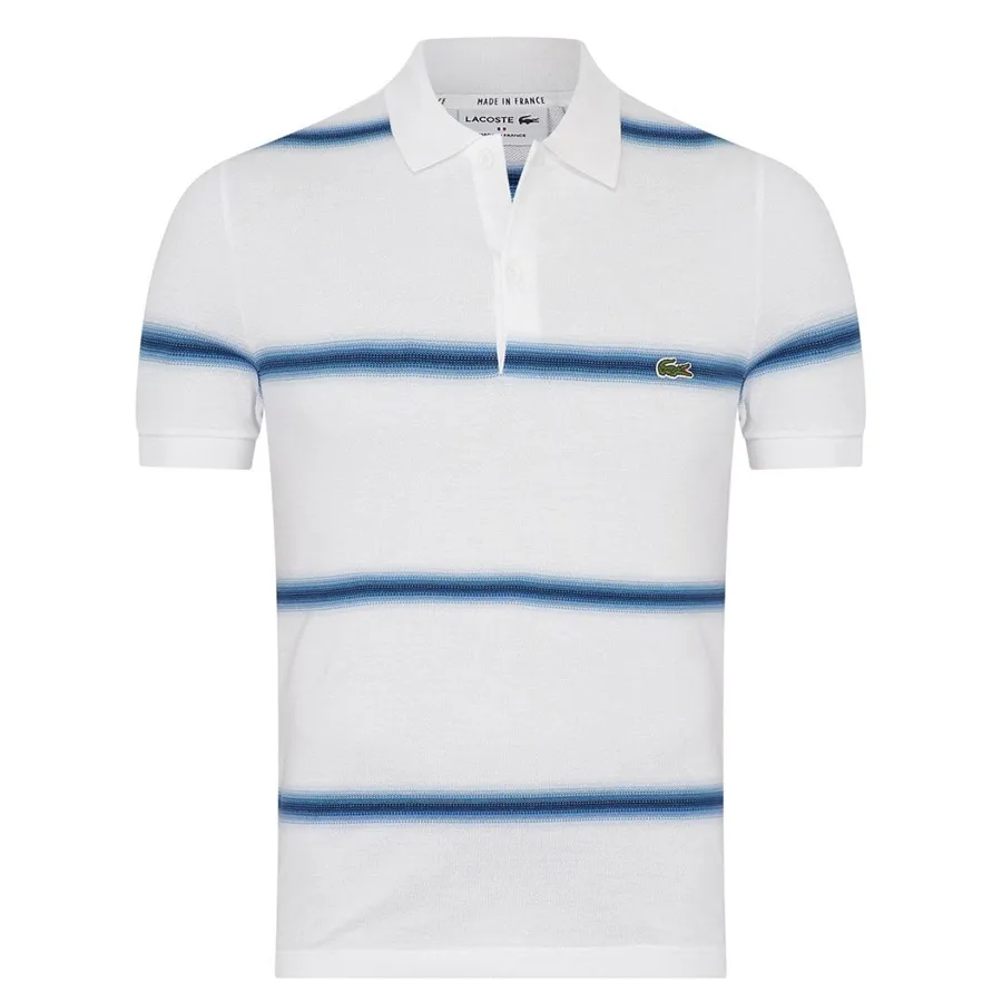 Áo Polo Lacoste Men's Regular Fit Cotton Piqué Shirt PH5071-BED Màu Trắng Xanh Size S
