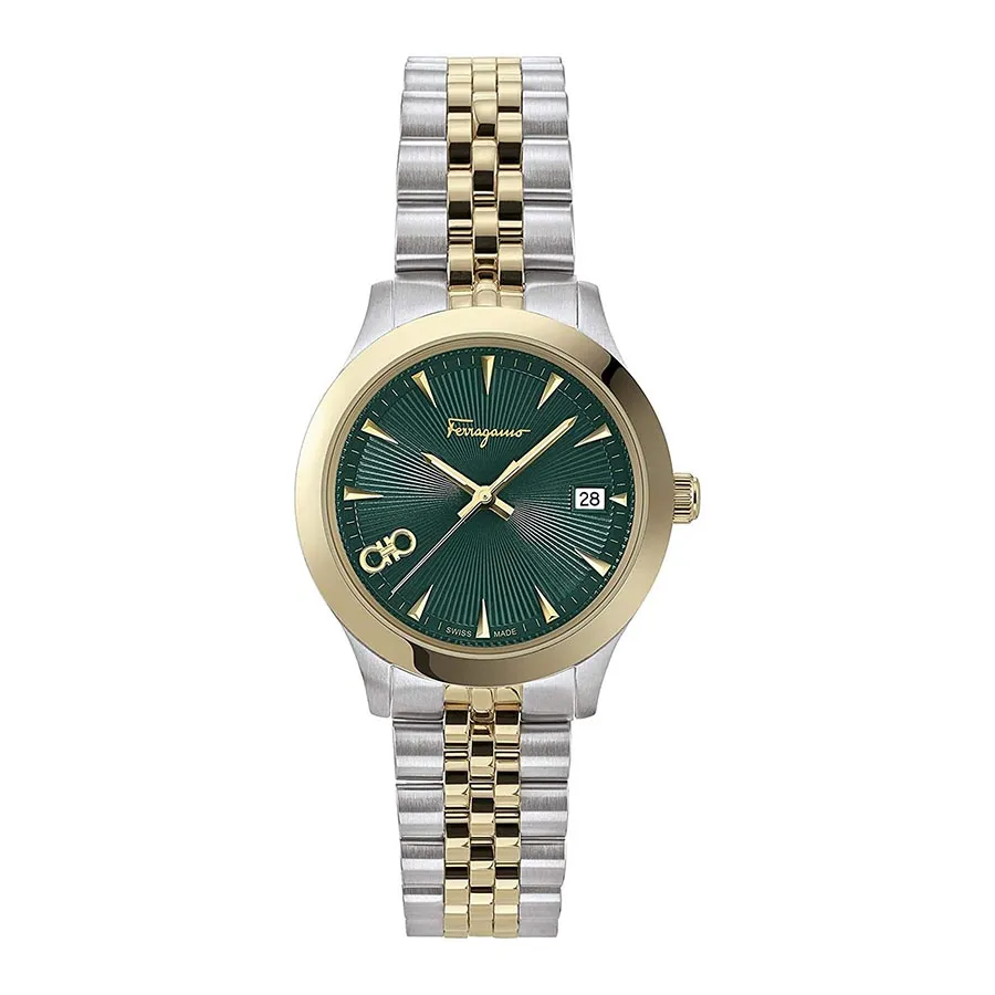 Đồng hồ Lưới thép không gỉ - Đồng Hồ Nữ Salvatore Ferragamo Women's Green 33mm Phối Màu - Vua Hàng Hiệu