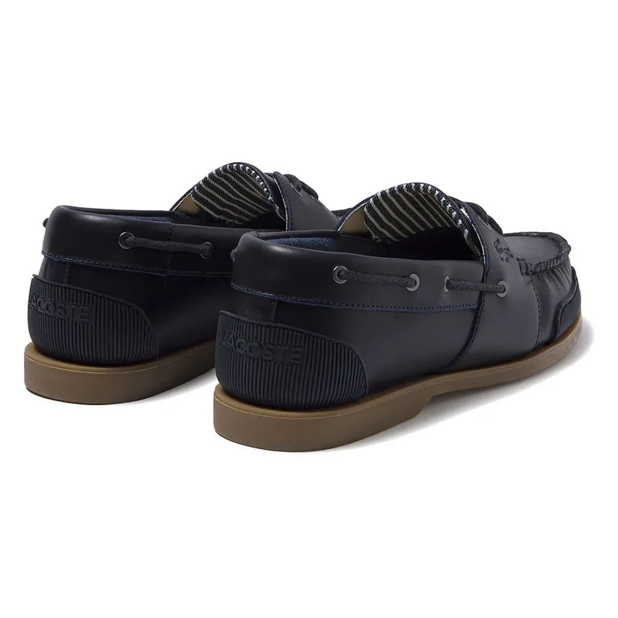 Giày Lười Nam Lacoste Nautic Soft Leather Bootschoenen Màu Đen
