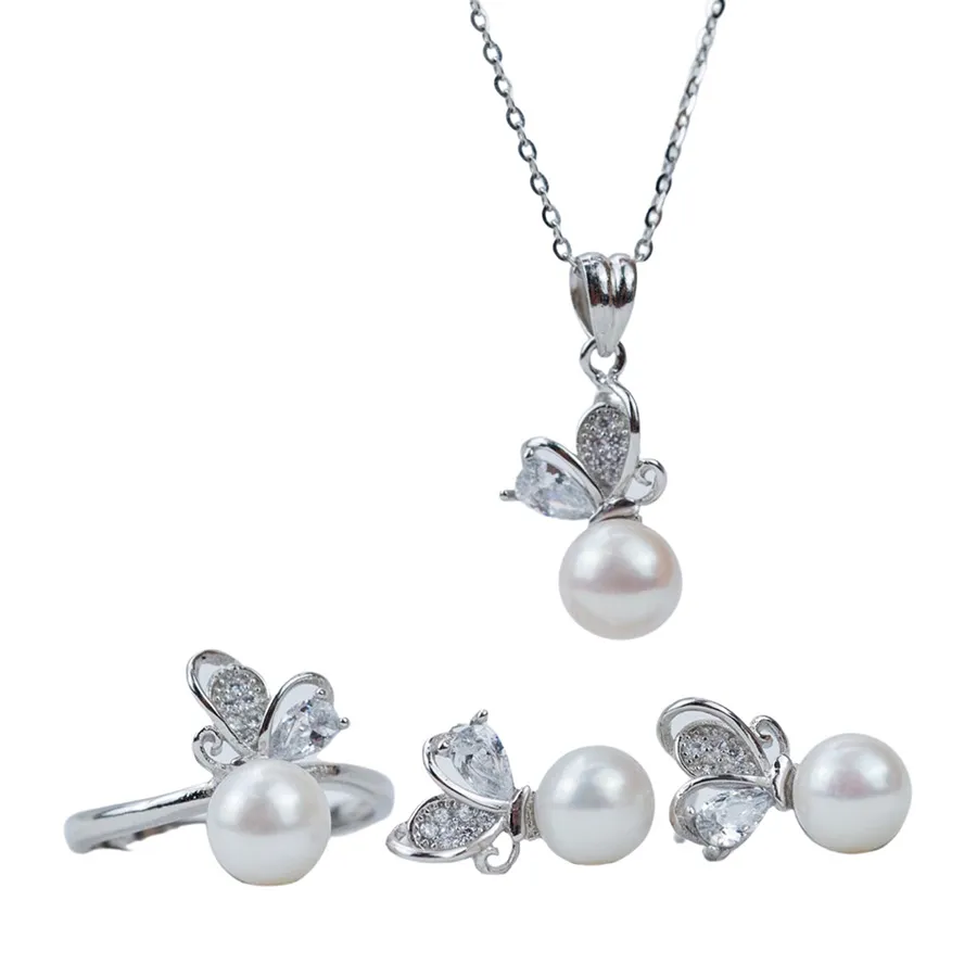 Trang sức Minh Hà Pearl Jewelry Ngọc trai - Set Dây Chuyền + Khuyên Tai Minh Hà Pearl Jewelry MH454 - Vua Hàng Hiệu
