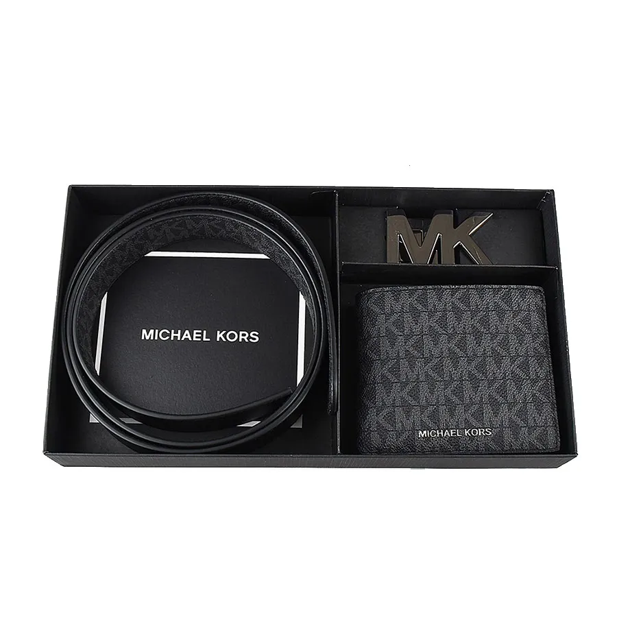 Mua Set Ví + Thắt Lưng Nam Michael Kors MK Wallet And Belt Màu Đen Xám - Michael  Kors - Mua tại Vua Hàng Hiệu h059185