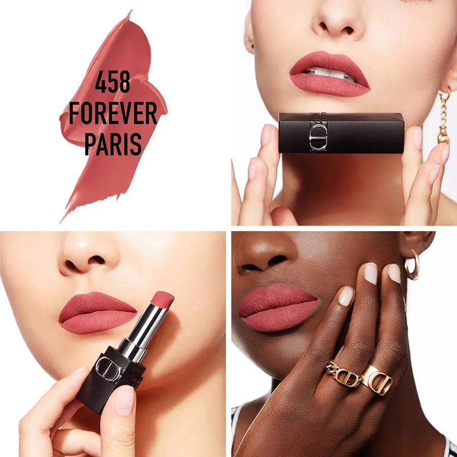 Son Kem Dior Rouge Forever Liquid 458 Forever Paris  Màu Hồng Đào  Vilip  Shop  Mỹ phẩm chính hãng