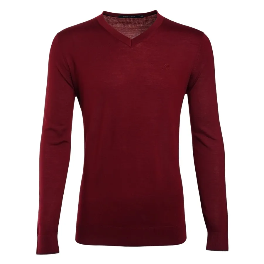 Thời trang 100% merino wool - Áo Len Giovanni UA051 Màu Đỏ Đậm Size L - Vua Hàng Hiệu