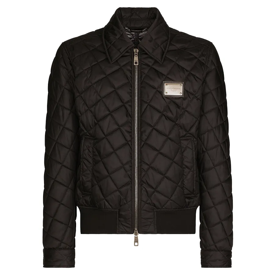 Dolce & Gabbana Polyester - Áo Khoác Dolce & Gabbana D&G Quilted Jacket With Brand Plate Black G9XQ6T GF012 Màu Đen Size 44 - Vua Hàng Hiệu