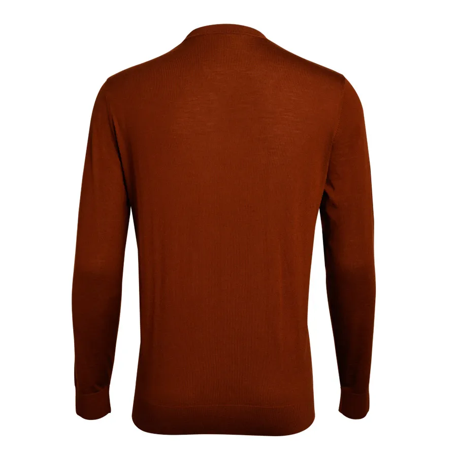 Thời trang 100% merino wool - Áo Len Giovanni UA052 Màu Cam Đất - Vua Hàng Hiệu