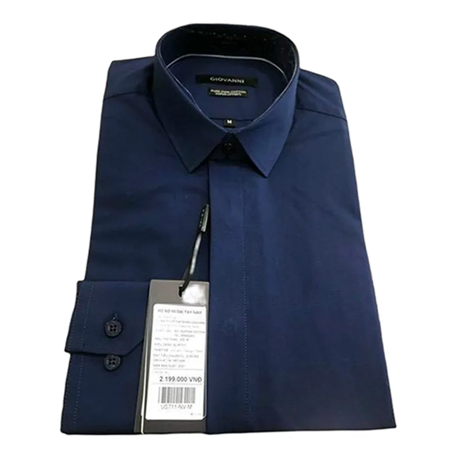 Thời trang Giovanni - Áo Sơ Mi Nam Dài Tay Giovanni US711-NV Màu Xanh Navy Size S - Vua Hàng Hiệu