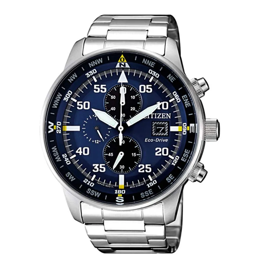 Đồng hồ Solar (Năng lượng ánh sáng) - Đồng Hồ Nam Citizen Eco-Drive Chronograph CA0690-88L Màu Xanh Bạc - Vua Hàng Hiệu