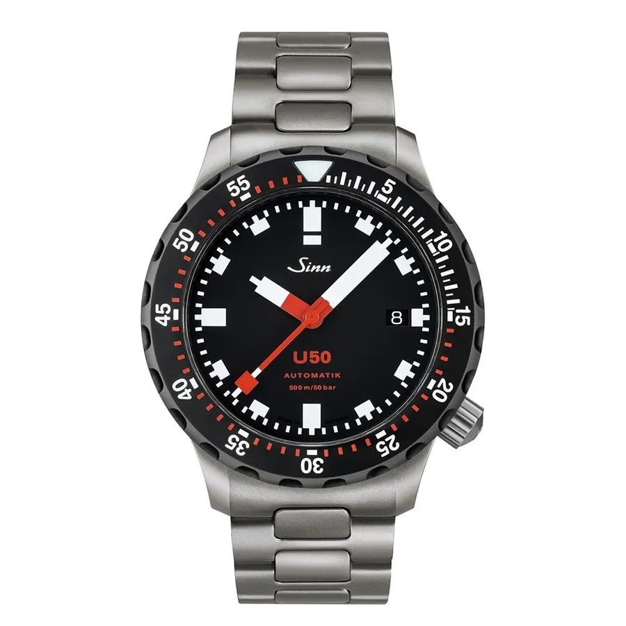 Đồng hồ Sinn Mã giảm giá - Đồng Hồ Nam Sinn Uhren Diving Watch U50 SDR Art-Nr. 1050.040 Màu Đen Bạc - Vua Hàng Hiệu