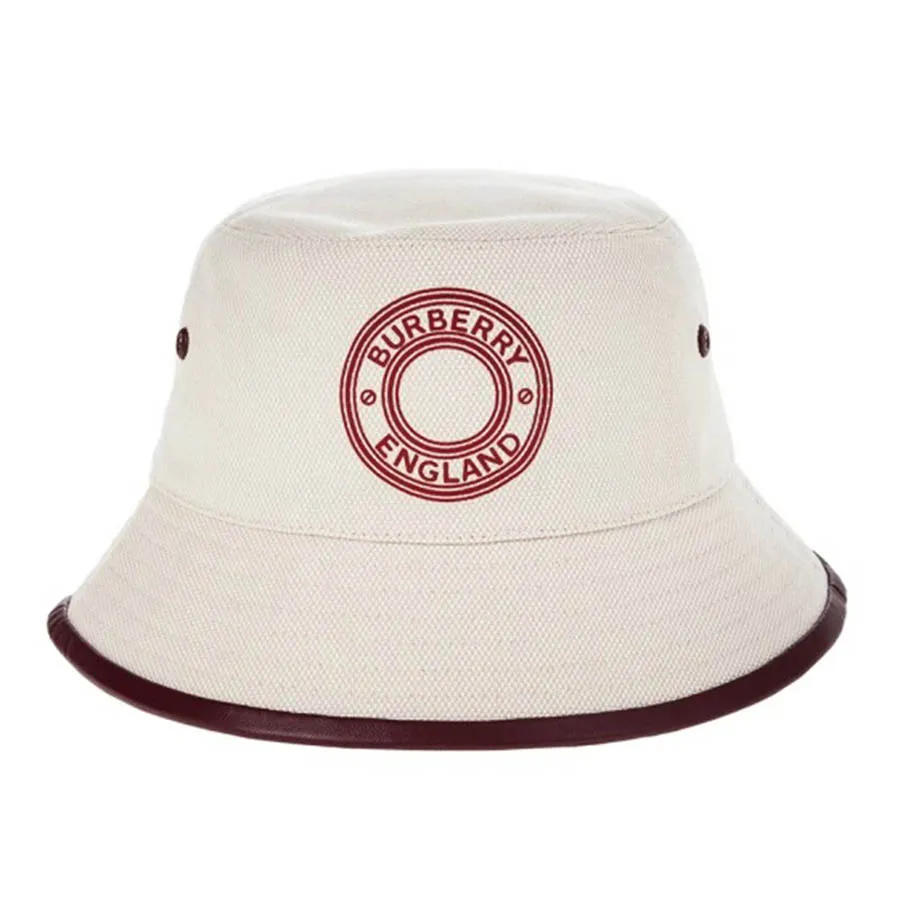 Mũ nón Burberry - Mũ Burberry Logo Print Bucket Hat Màu Trắng Đỏ Size S - Vua Hàng Hiệu