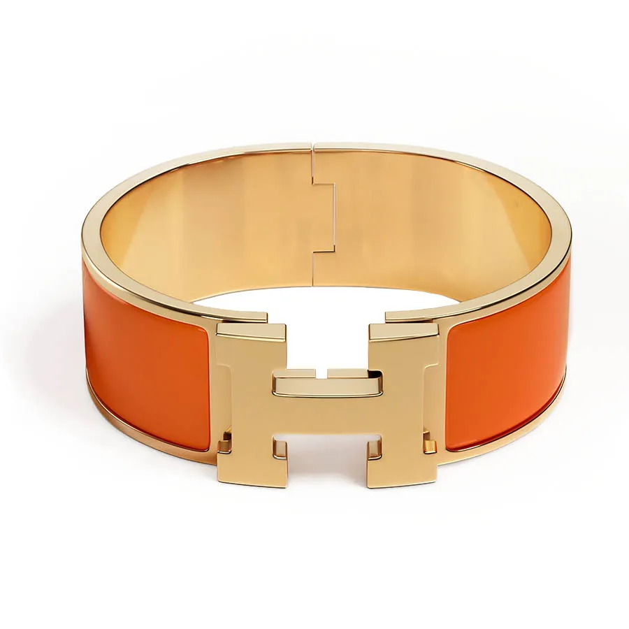 Trang sức Hermès - Vòng Đeo Tay Hermès Clic Clac H Bracelet Màu Vàng Cam - Vua Hàng Hiệu