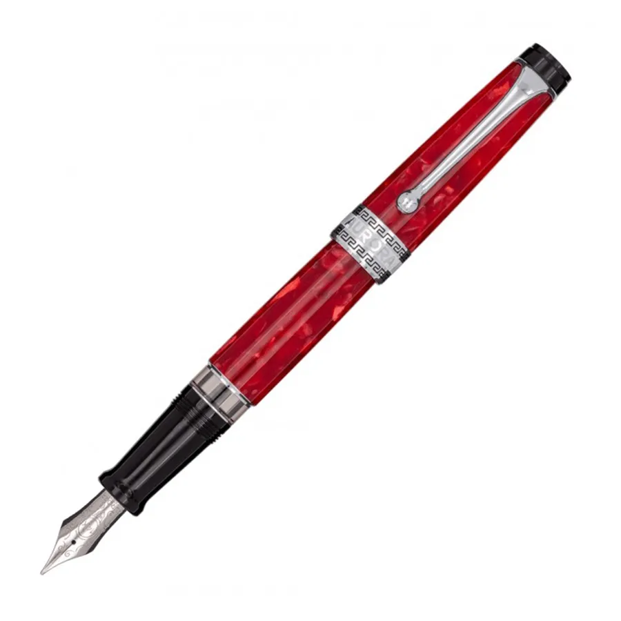 Bút viết Ý - Bút Máy Aurora Optima Auroloide Fountain Pen Màu Đỏ - Vua Hàng Hiệu