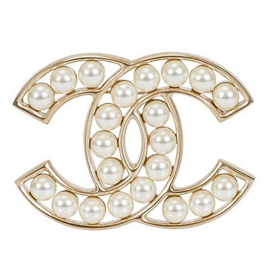 Cc pin  brooche Chanel Gold in Metal  28518818