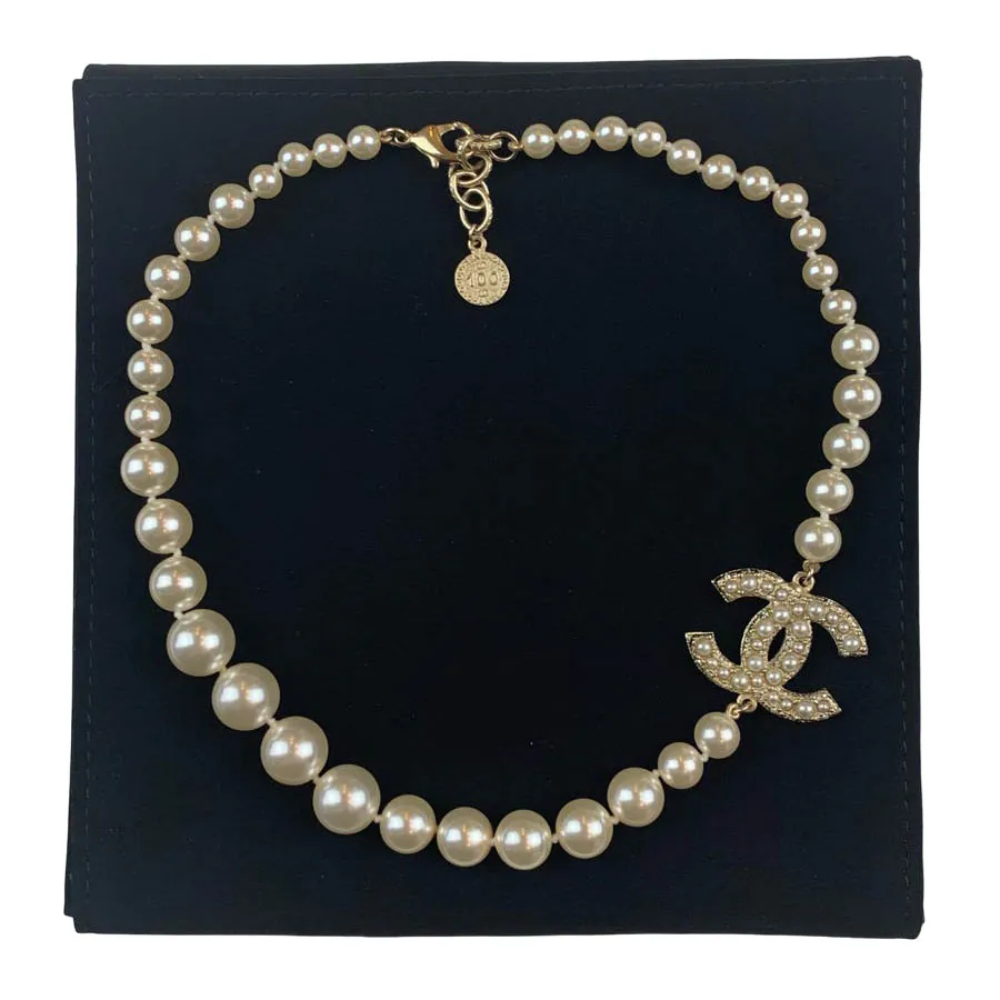 Vòng cổ Ngọc trai nhiều tầng phối Chanel cao cấp chế tác bạc mẫu thiết kế