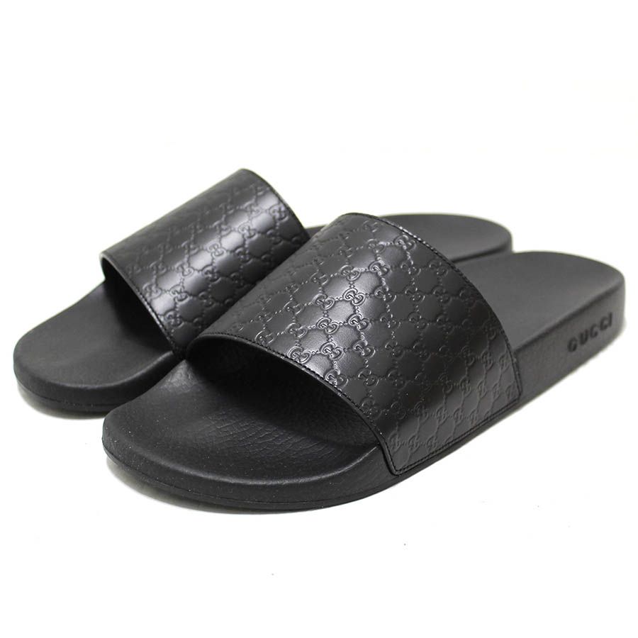 Mua Dép Gucci GG Logo Black Leather & Rubber Men's Sides Sandals Màu Đen -  Gucci - Mua tại Vua Hàng Hiệu h066495