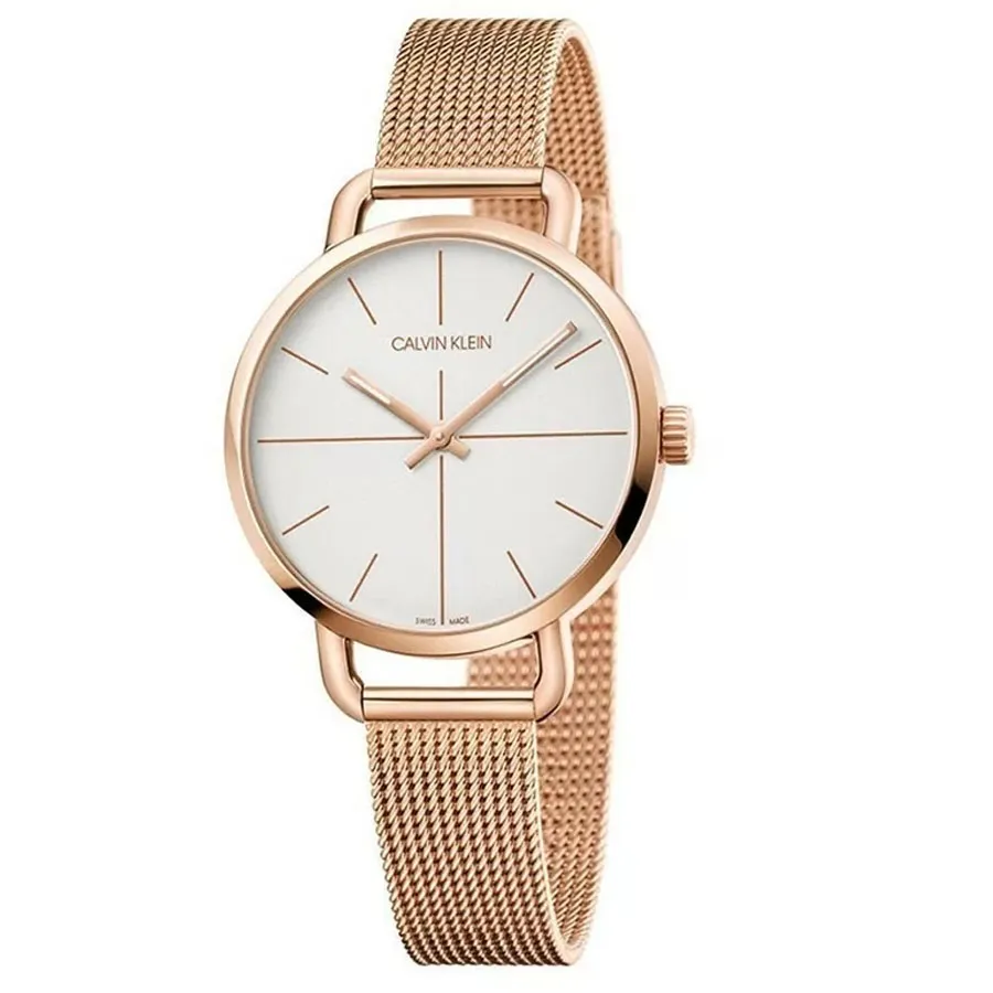 Đồng hồ Calvin Klein Thép không gỉ 316L/Mạ PVD - Đồng Hồ Nữ Calvin Klein CK Even Quartz White Dial Ladies Watch K7B23626 Màu Vàng Hồng - Vua Hàng Hiệu