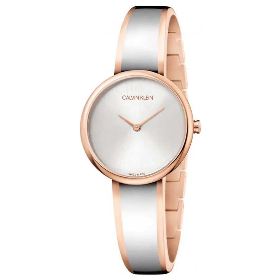 Đồng hồ Calvin Klein Thép không gỉ 316L/Mạ PVD - Đồng Hồ Nữ Calvin Klein CK Seduce Quartz Silver Dial Ladies Watch K4E2N61Y Màu Vàng Hồng - Vua Hàng Hiệu