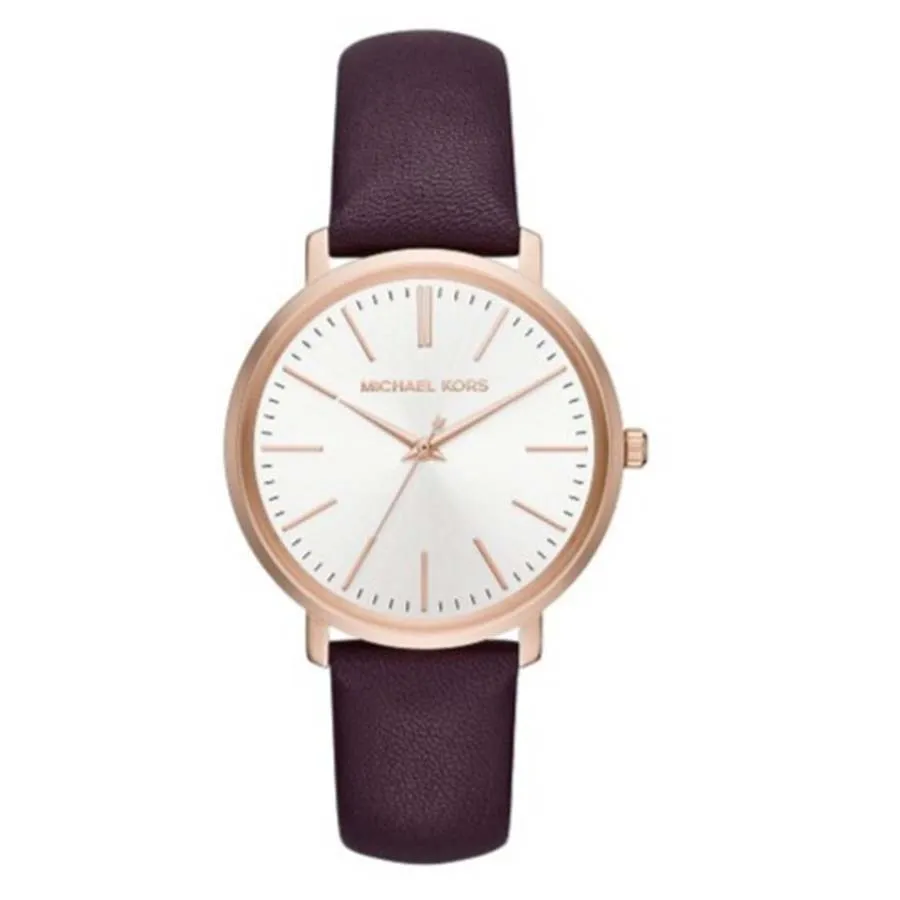 Đồng Hồ Nữ Michael Kors MK Jaryn Burgundy Leather Watch MK2605 Màu Tím ...