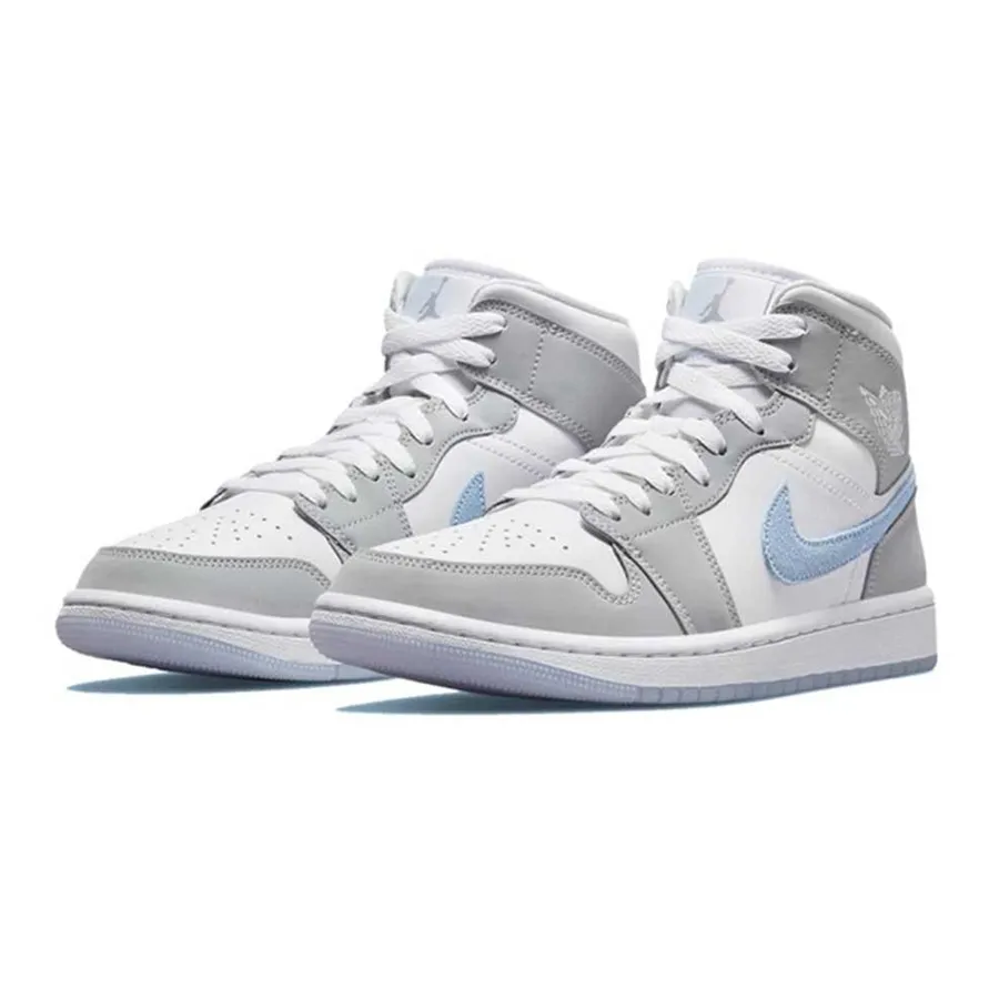 Giày Thể Thao Nike Wmns Air Jordan Mid Grey Blue BQ6472-105 Màu Xám Trắng  Size