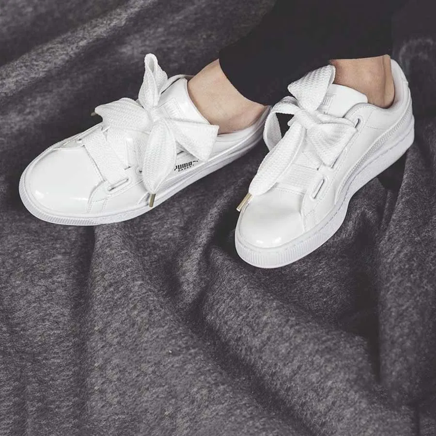 Giày Thể Thao Puma Basket Heart Patent Leather White 363073-02 Màu Trắng  Size