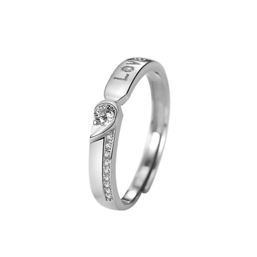 Mua Nhẫn Đôi LiLi Jewelry Forever Love Đính Đá Cz Lili_834822 Màu Bạc