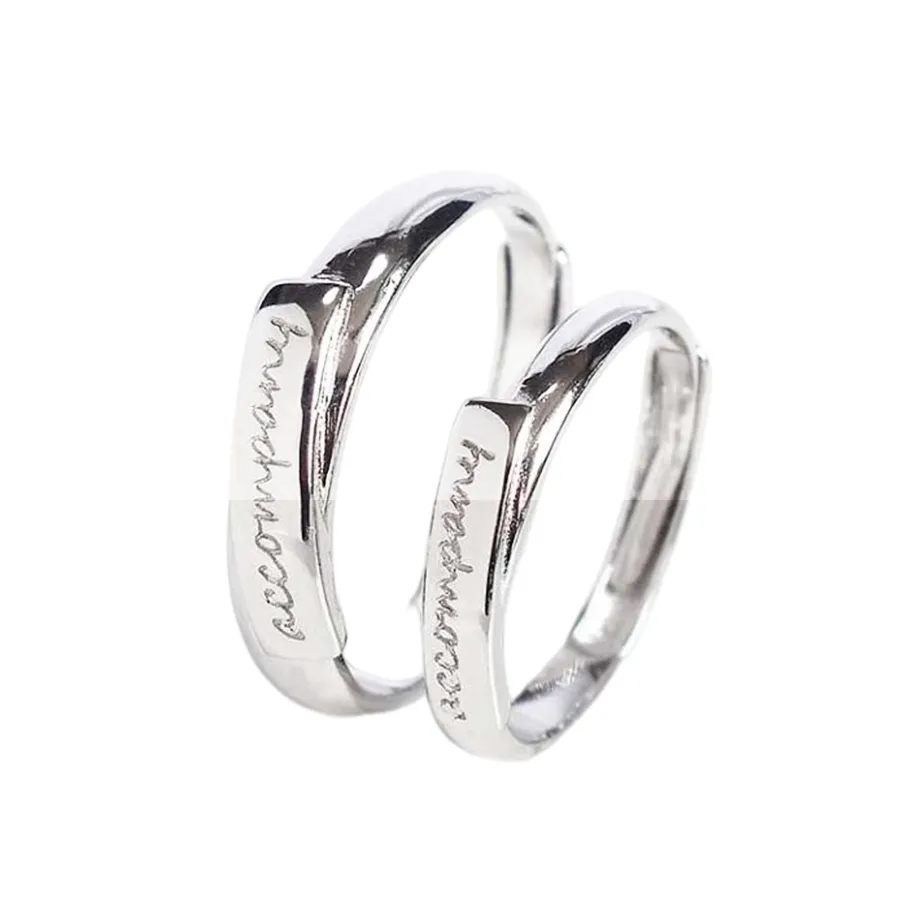 Nhẫn Đôi LiLi Jewelry Khắc Tên Chữ Theo Yêu Cầu Lili_888464 Màu Bạc