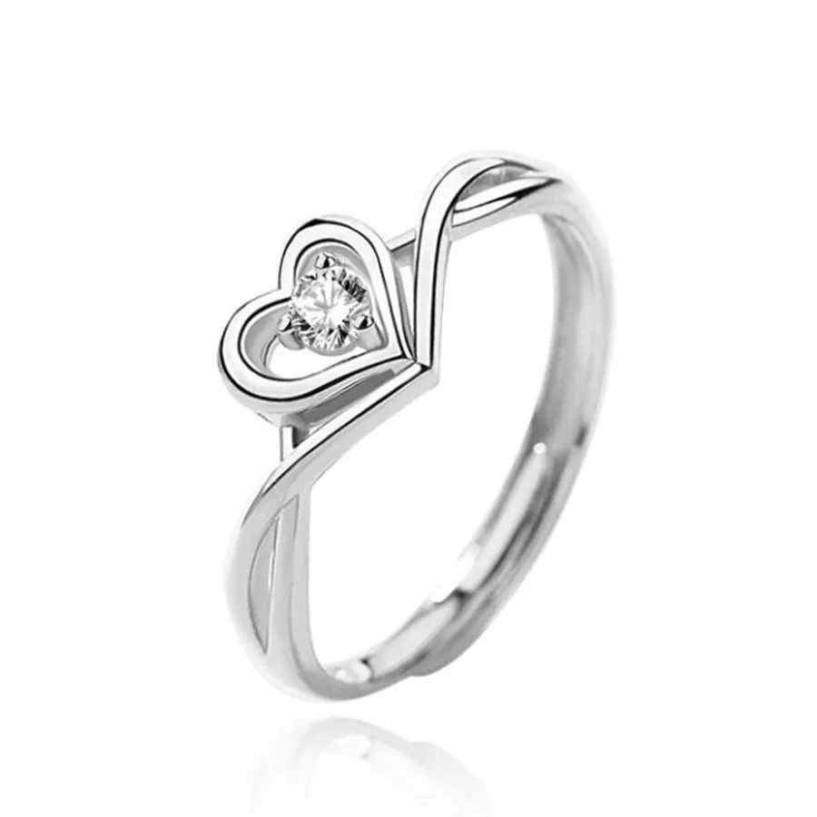 Nhẫn LiLi Jewelry Hình Trái Tim Đính Đá Cz Lili_349632 Màu Bạc