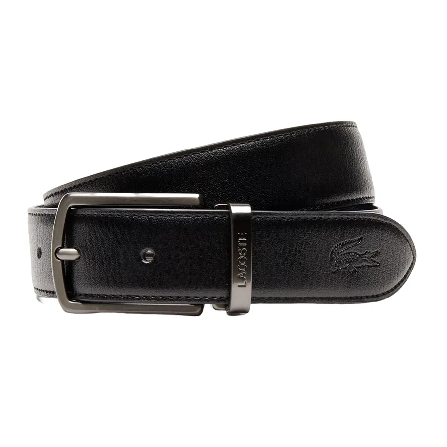 Thắt lưng Lacoste - Set Thắt Lưng Lacoste Men's Reversible Leather Belt And 2 Buckles Gift Set RC4011.672 Màu Đen Size 90 - Vua Hàng Hiệu
