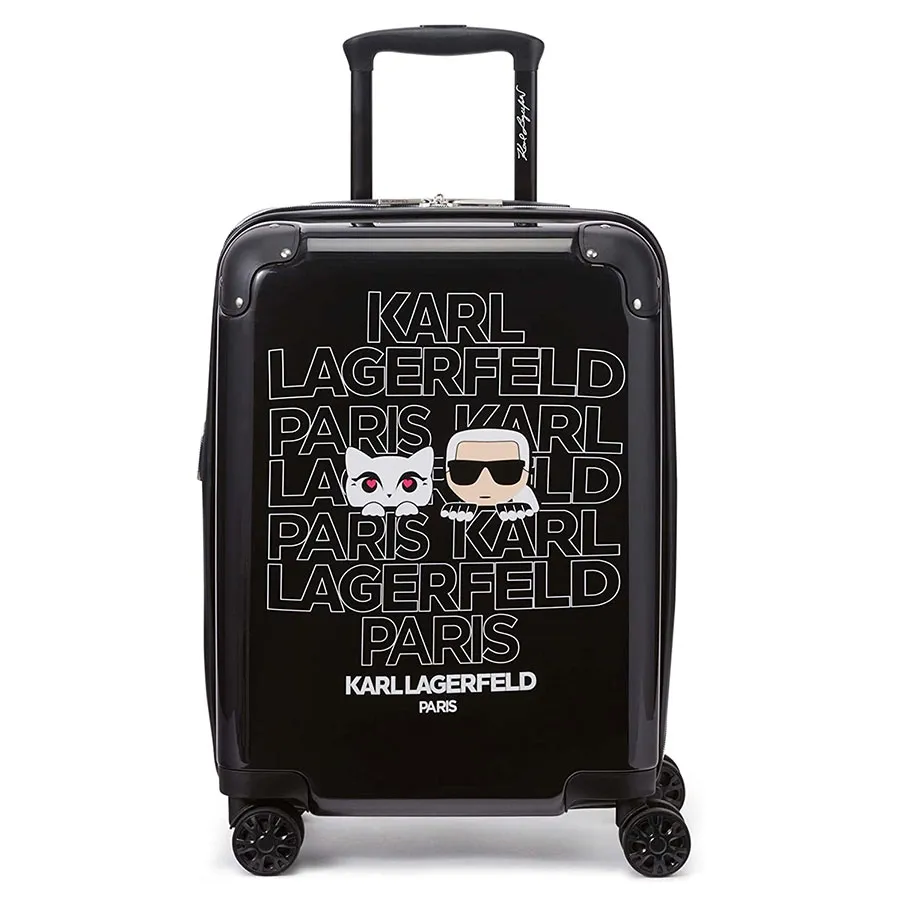 Karl Lagerfeld Nhựa ABS - Vali Karl Lagerfeld Women's Black Karl & Kat Hardside Spinner Màu Đen Size 24 - Vua Hàng Hiệu