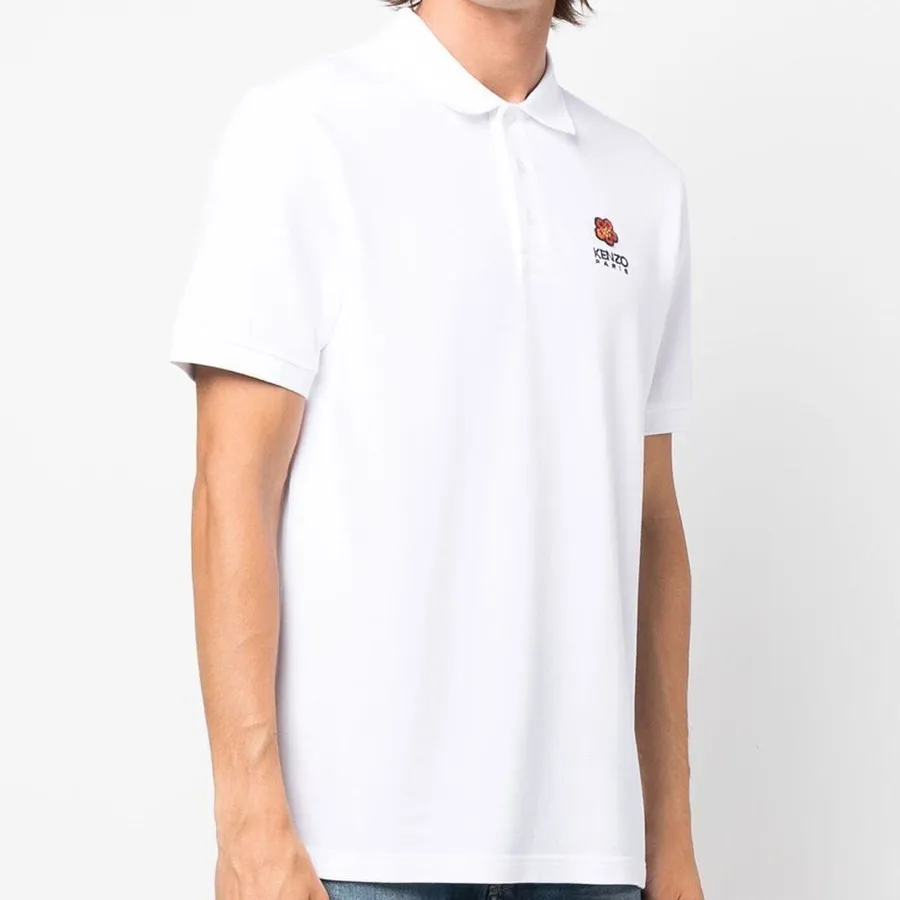 Tシャツ・カットソー KENZO Men Polo Shirts FC65PO0024PU 01 White Áo Polo Kenzo Boke Flower Piquet Shirt FC65PO0024PU01 Màu