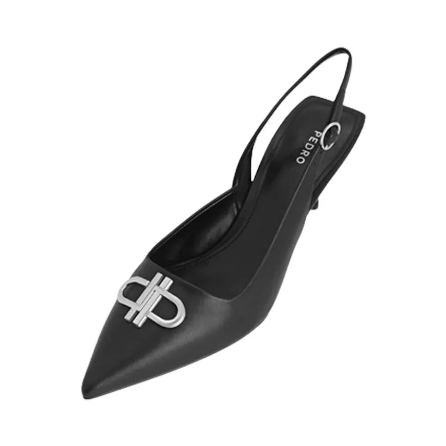 Giày Cao Gót Pedro Icon Leather Pointed Toe Slingback Heels